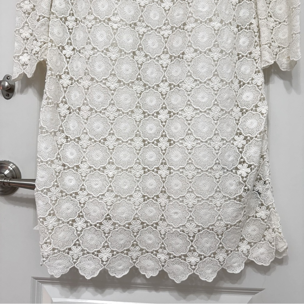 Boden Floral White Lace Long Sleeve Dress 2R - Picture 8 of 11